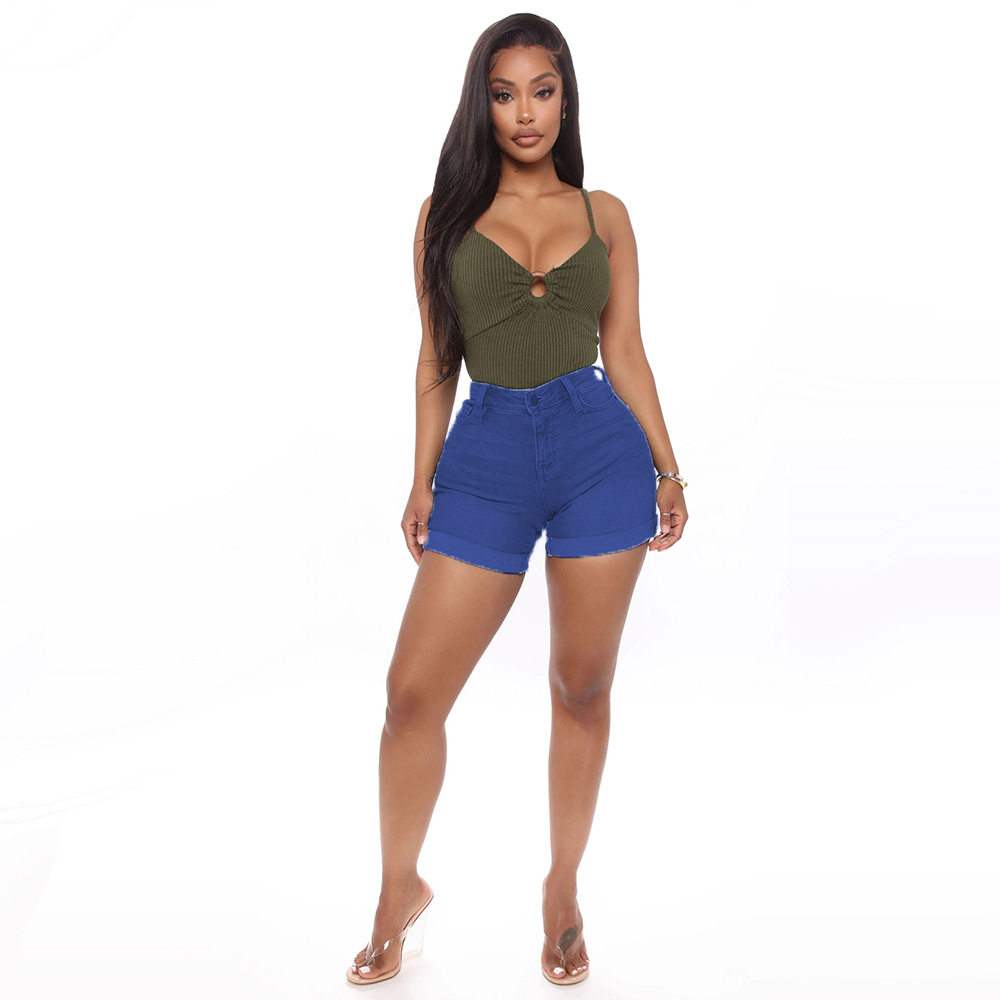 High Waist Denim Shorts NSQY103925