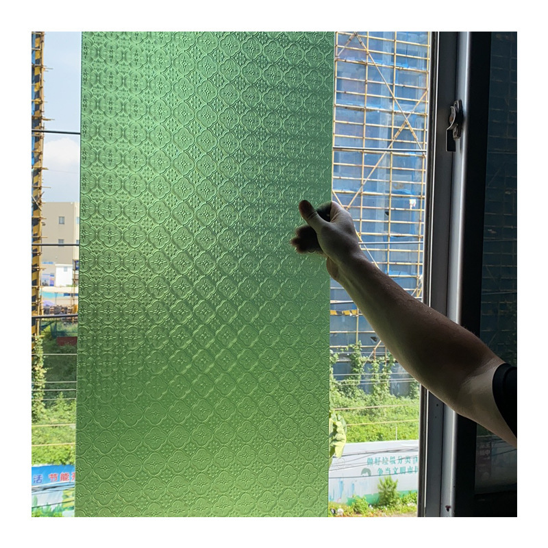 星城压花玻璃海棠压花艺术玻璃彩色中式怀旧复古满洲窗玻厂家批发