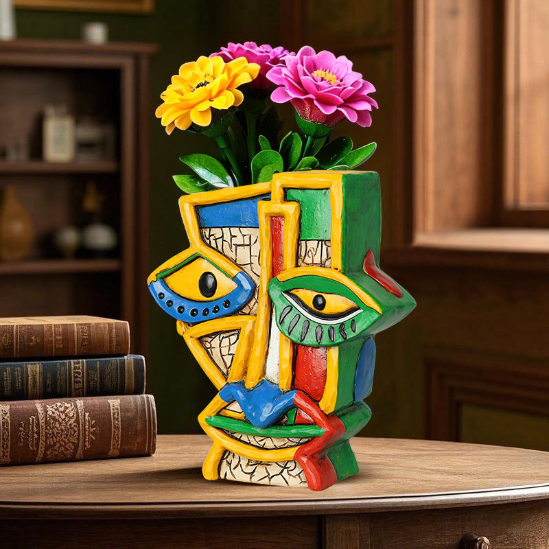  e-commerce for magic color abstract face resin flower pot modern art creative living room ins wind potted plant ornaments