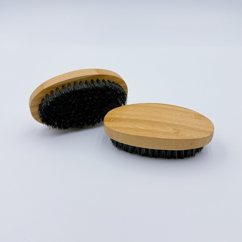 Cepillo de peinado de cabeza de aceite explosivo transfronterizo Cepillo de pelo roto Cepillo de melena de cerdo de bambú Cepillo de pelo portátil Cepillo de barba ovalado