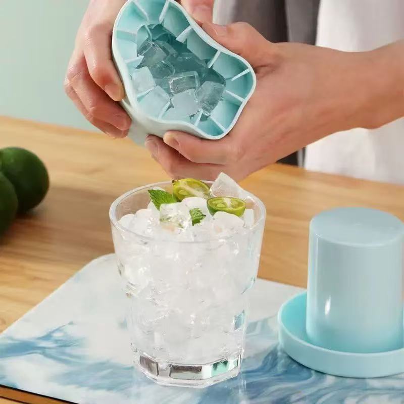 食品级硅胶冰格家用制冰盒圆筒模具按压式脱模快易清洗厨房神器