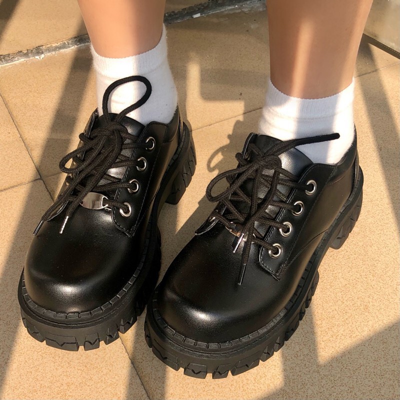 Deli*S Thick-Soled Small Leather Shoes for Women British Spring & Fall New Preppy Style Japanese Style Platform Jk Uniform Shoes Winter Deli*S Thick-Soled Small Leather Shoes for Women British Spring & Fall New Preppy Style Japanese Style Platform Jk Uniform Shoes Winter