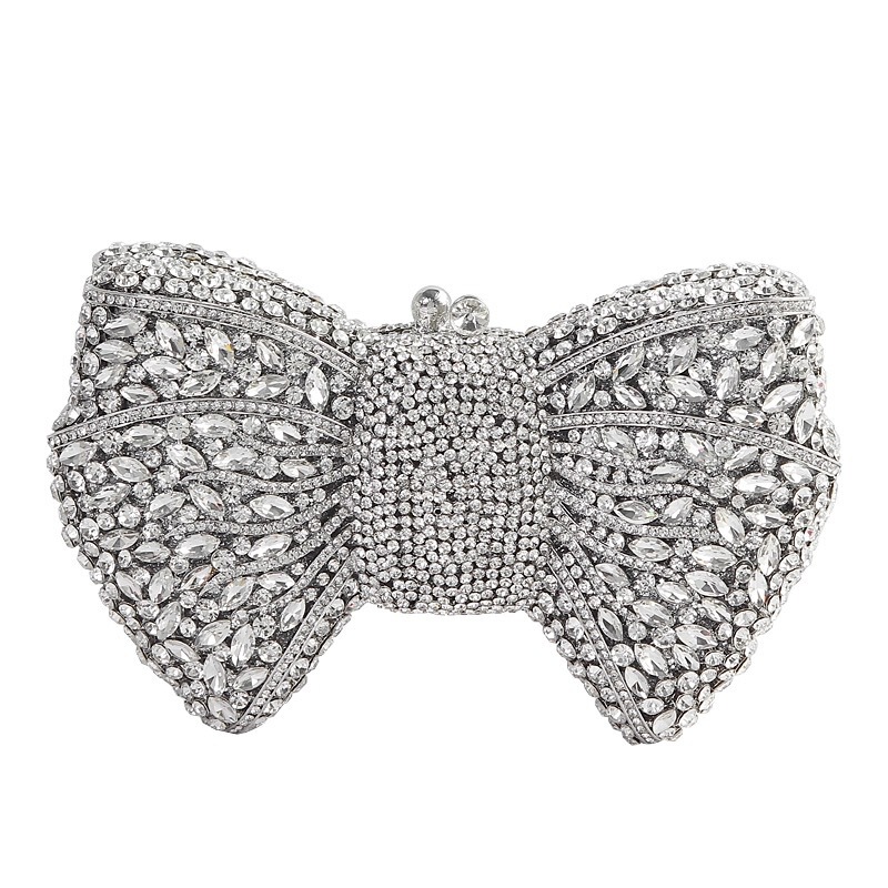 New Bow Clutch Bag Bow Diamond Evening Bag European and American Banquet Dress Bag Rhinestone Hand Bag for Women New Bow Clutch Bag Bow Diamond Evening Bag European and American Banquet Dress Bag Rhinestone Hand Bag for Women