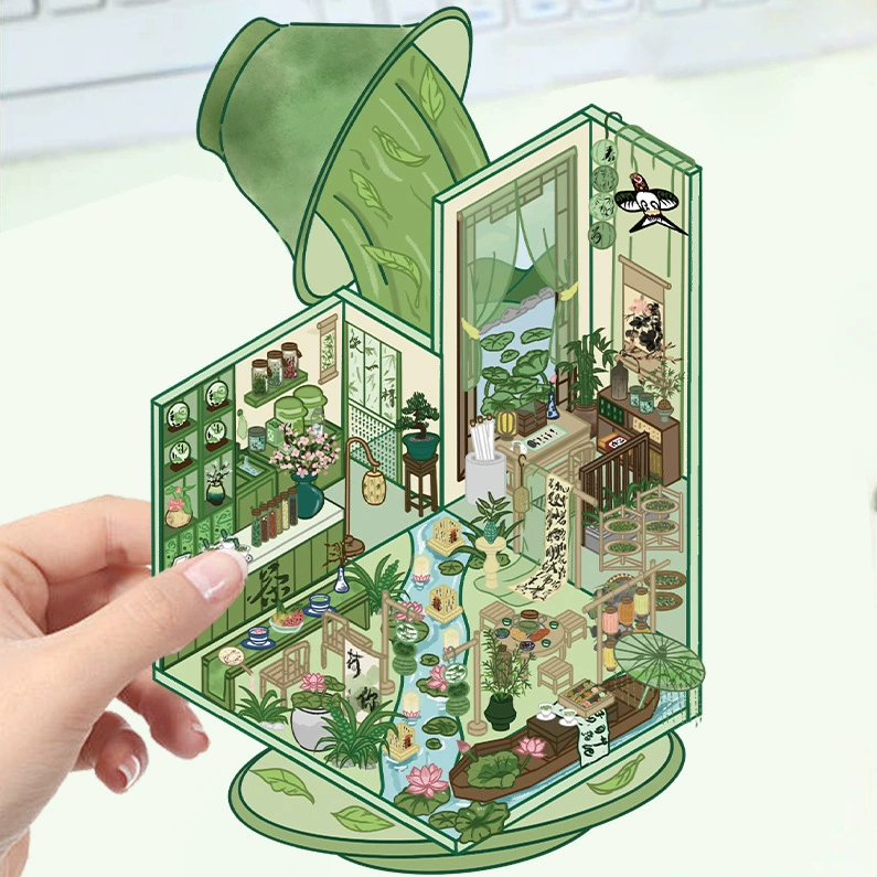 Картонная маленькая наклейка, шалаш, 3D, антистресс, DIY, планировщик