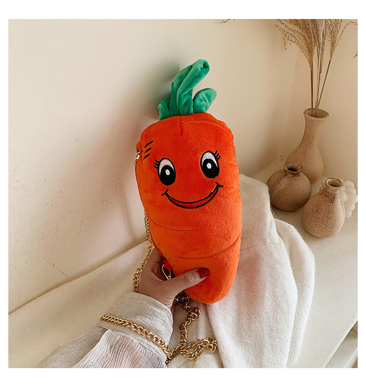 Cute Carrot Shoulder Messenger Plush Bag Wholesale Nihaojewelry display picture 17