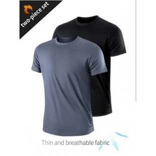 [Oem] Men's Short-Sleeved T-Shirt Two-Piece Cross-Border Large Size Own Factory Amazon Temu Docking