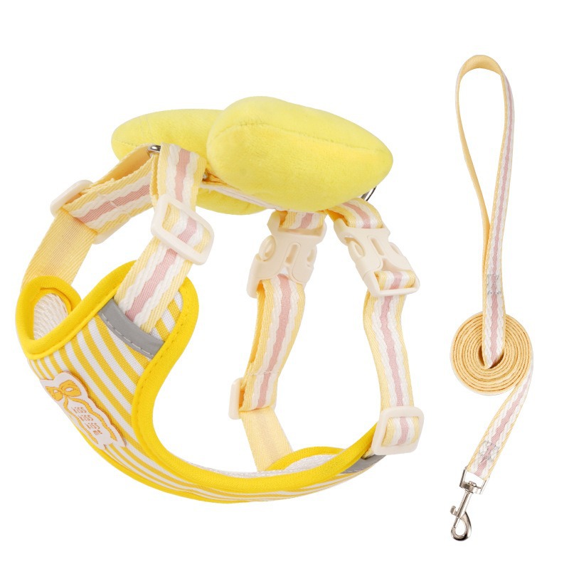 신상 스트라이프 가슴 하네스 세트 - 옐로우 (73종 2세대)