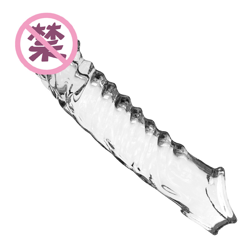 Vibrating Lock-On Penis Sleeve Extender, TPE Male Delay Sleeve, Manual Control — detail image 19