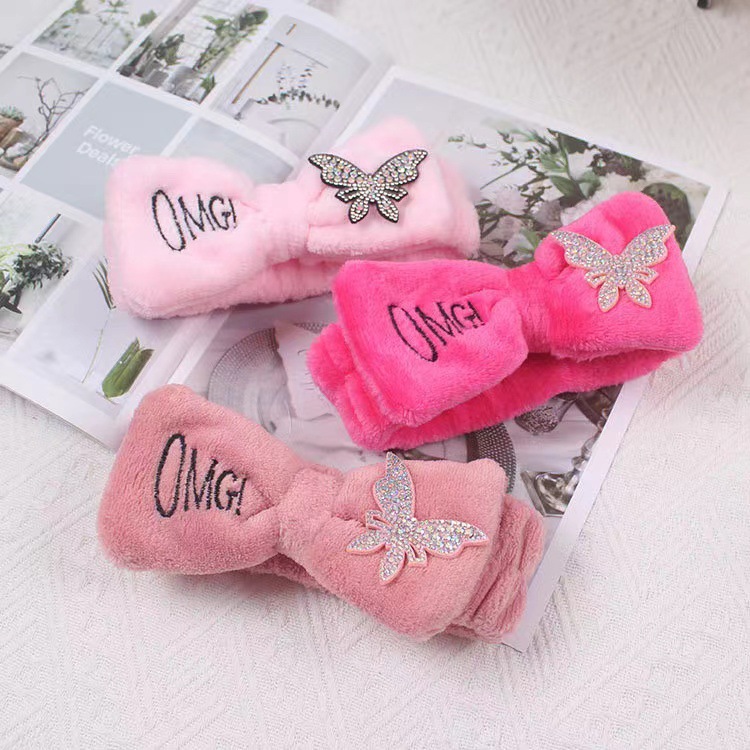 INS estilo arco chica lavado de cara banda de pelo hecho a mano conveniente mascarilla banda de pelo Fuente de la fábrica