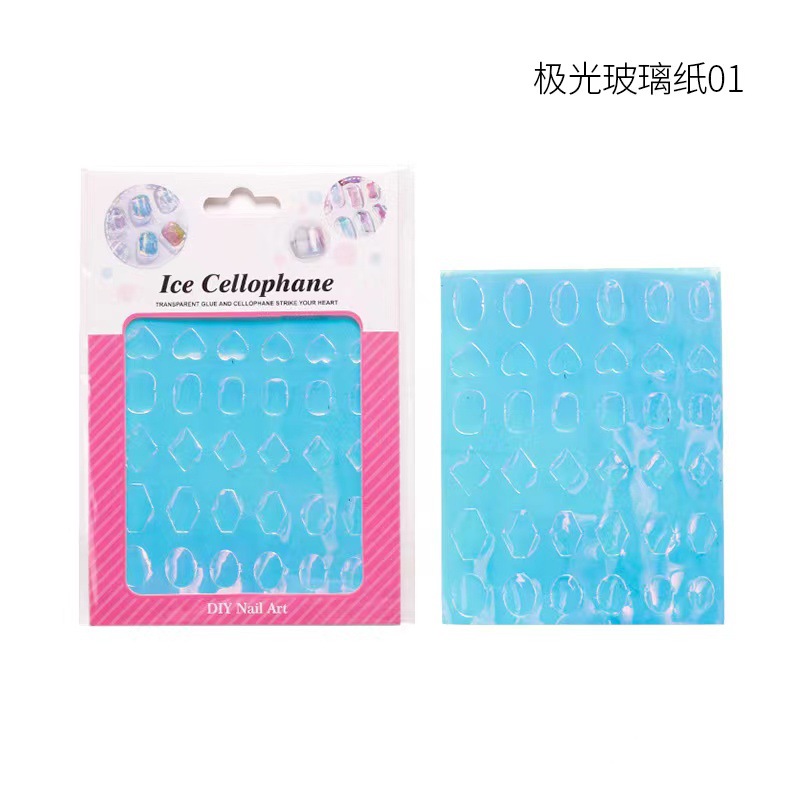 2022 en línea explosión de hielo aurora pegatinas de uñas gemas de forma especial fototerapia de uñas espejo colorido pegatinas de uñas cuadradas