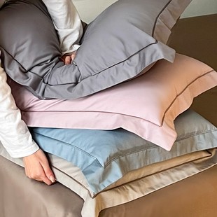 Light luxury solid color 100 Xinjiang long staple cotton cotton pillowcase satin hotel wind 48*74cm cotton pillowcase