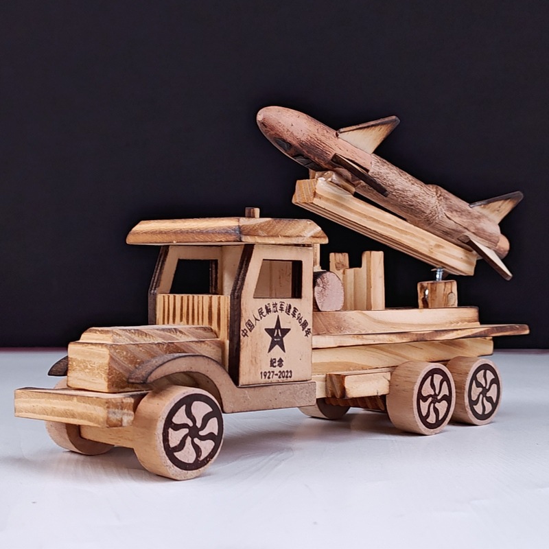 木製ロケットミサイルモデル子供知育玩具玩具車観光地区工芸品玩具家庭装飾品|undefined