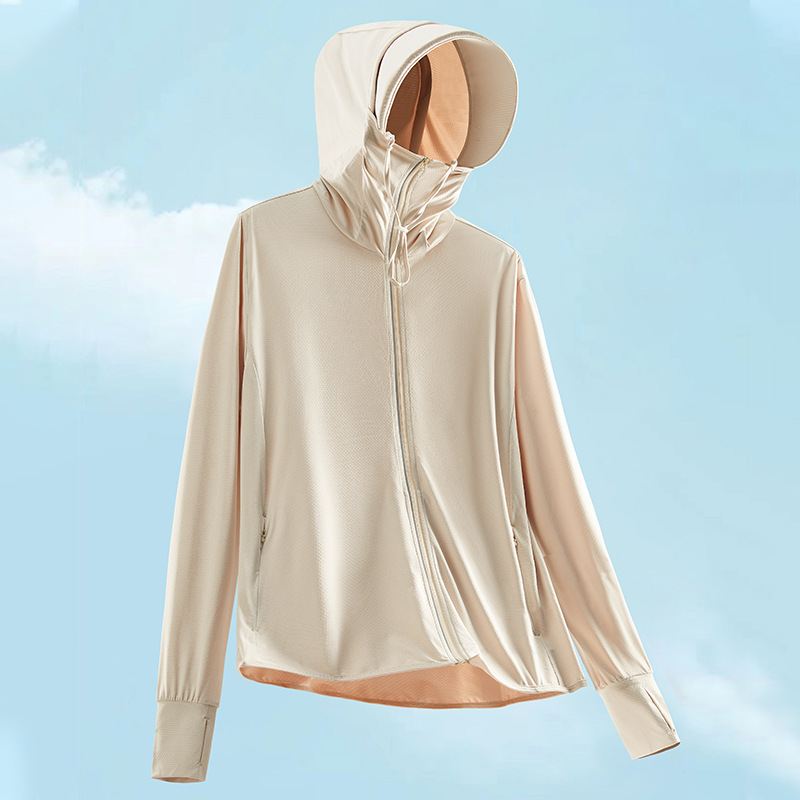 New outdoor sunscreen clothing summer cool anti-ultraviolet breathable hooded thin couple sunscreen clothing UPF50