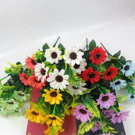 仿真花工艺品仿真花假花厂家直销7头套管扶郎菊家居室内装饰小把