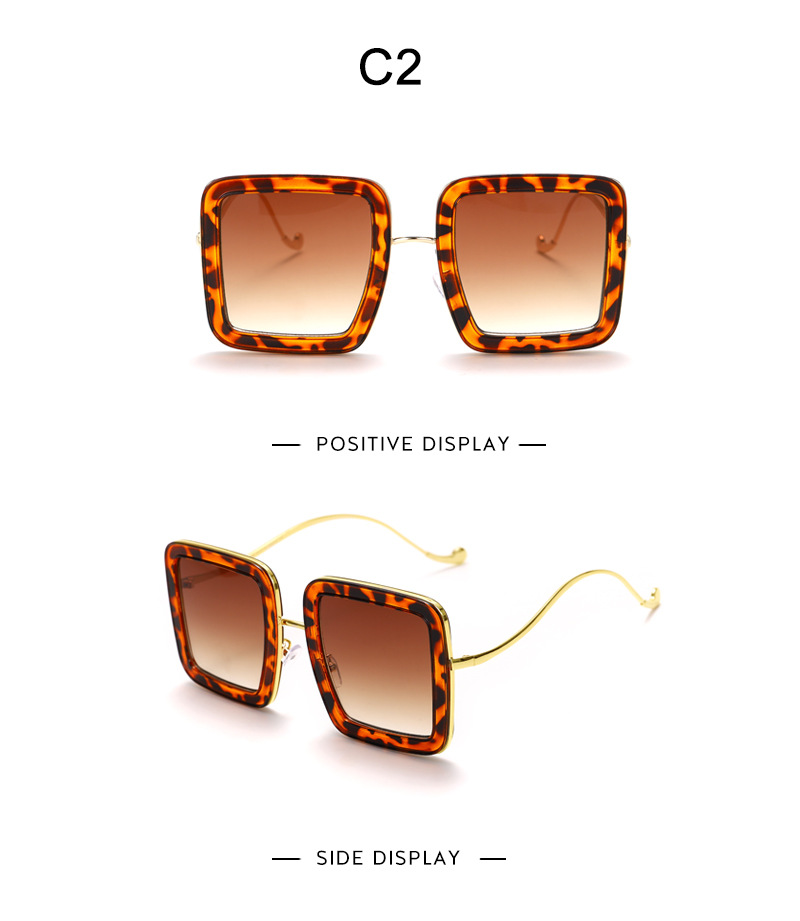 Vintage Style Color Block Square Pc Square Full Frame Women's Sunglasses display picture 5