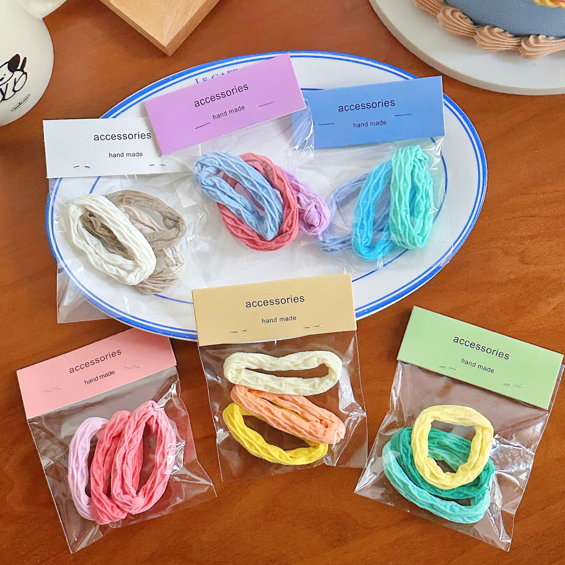 wholesale ins pinkycolor Independent packing High elasticity Hair rope fresh girl colour seamless Tie Tousheng