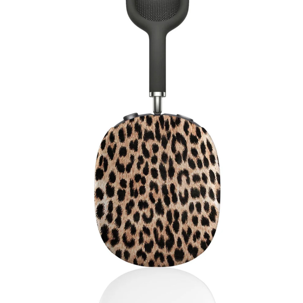 Estuche para auriculares con estampado de leopardo de moda para protección de película brillante Apple AirPods Max /Max 2