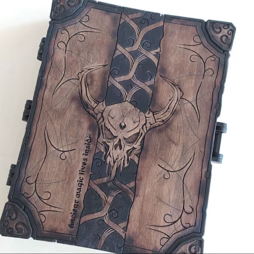 Новый продукт, деревянная коробка с темным черепом, деревянные поделки, настольная коробка для хранения, старый череп, пылезащитная коробка для хранения