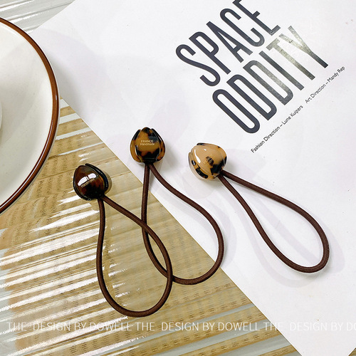 Duowei jewelry retro tulip bud hair band temperament gold label rubber band hair hair rope high ponytail women's hair accessories