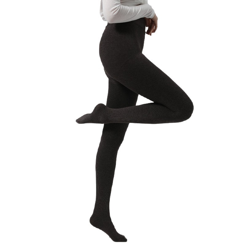 Leggings de micropresión de costillas finas, calzoncillos de cintura alta, pelusa interior, leggings cómodos para la piel, otoño y invierno