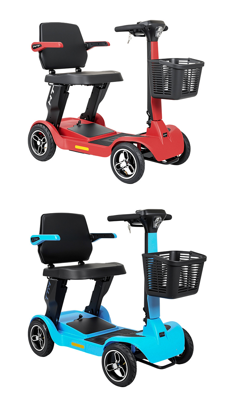 New four-wheeled electric vehicle, designed for seniors, a convenient and age-friendly small, foldable electric scooter for home use