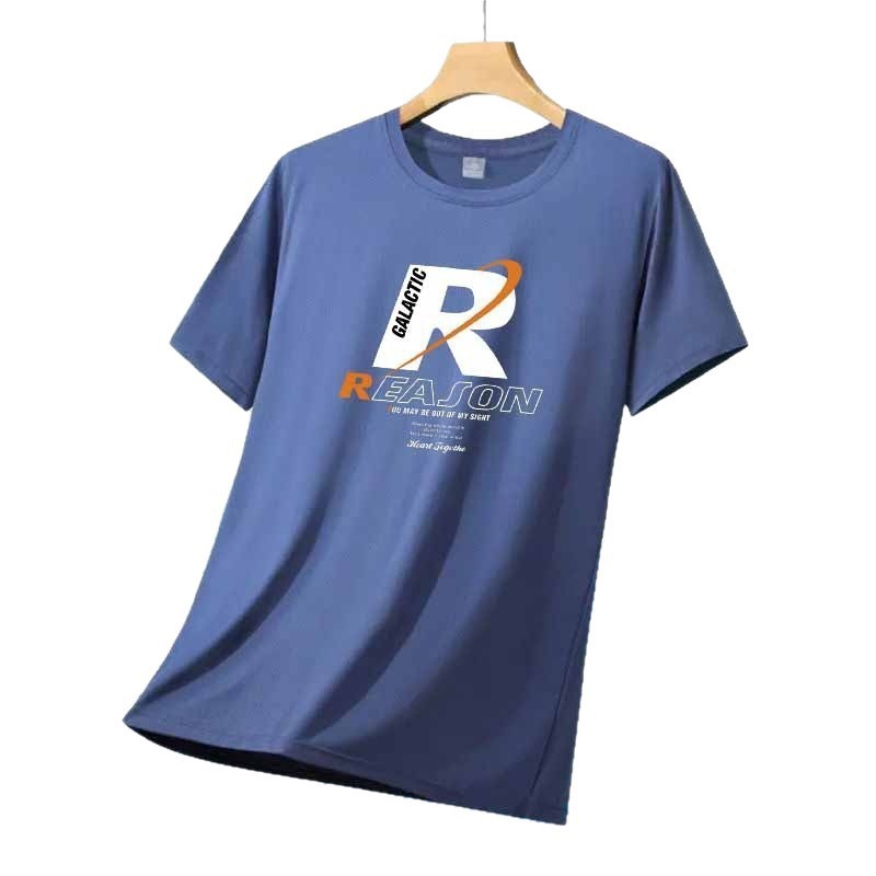 Verano barato chaqueta de secado rápido cuello redondo suelto trabajo de mangas cortas camiseta de hombre delgada tendencia versátil camiseta de base image 6