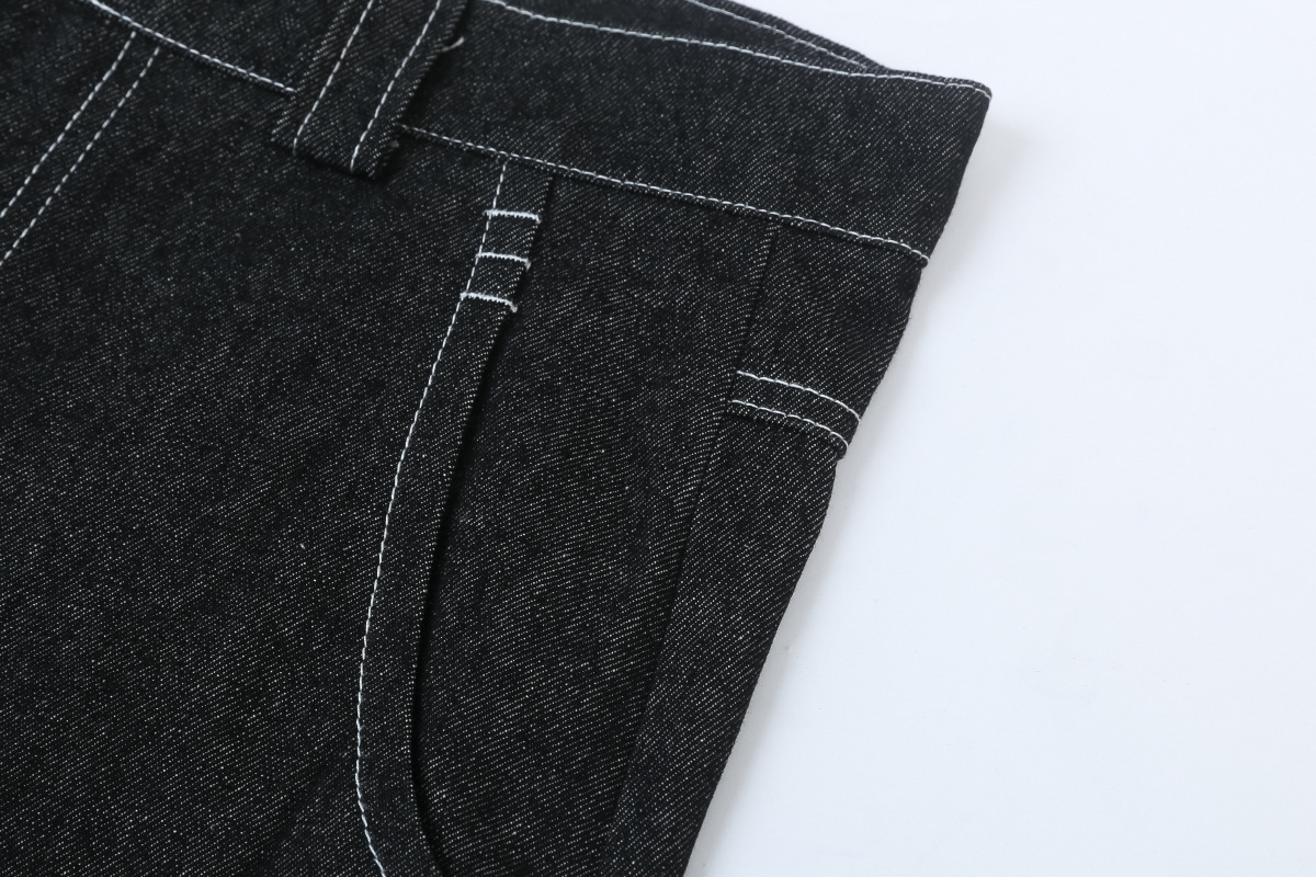 Herr denim shorts chicano stil med blomsterbroderi_voghion.com