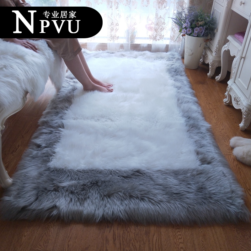 WT2U羊羔绒卧室床边地毯加厚衣帽间家用床前垫子长毛客厅沙发