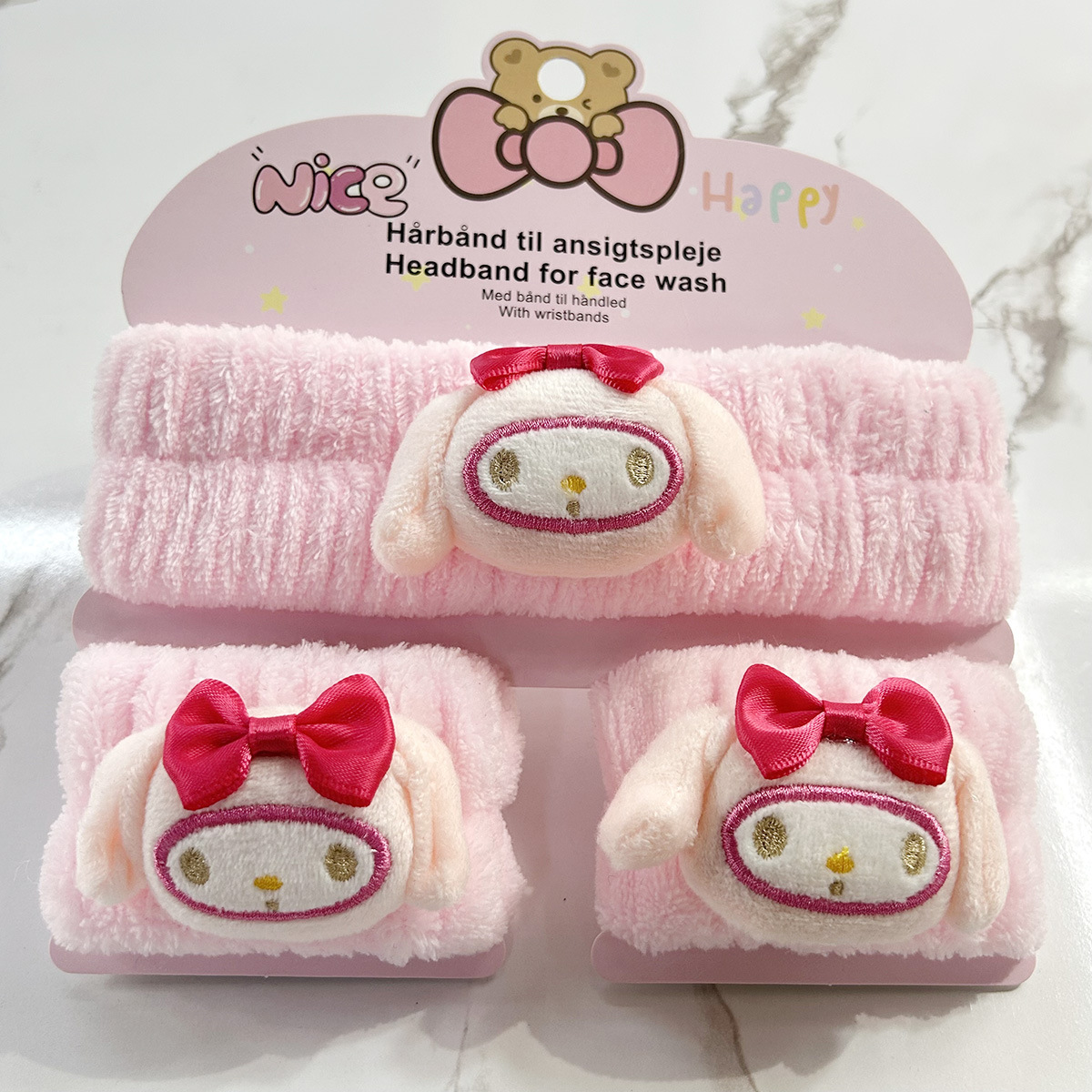 Banda de cabello de moda con tarjeta de papel dulce decoración de animales pequeños de peluche de lavado banda de cabello de dibujos animados correa de muñeca tridimensional