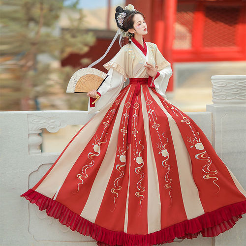 Adult female hanfu 2022 new Chinese wind system of the jin waist pay led to improve daily can wear hanfu dust full set