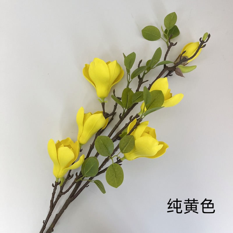 モクレンのシミュレーション花は6頭の如意玉蘭の偽花の家庭の結婚祝い用品の軟装の景観の装飾の卸売りをします。|undefined