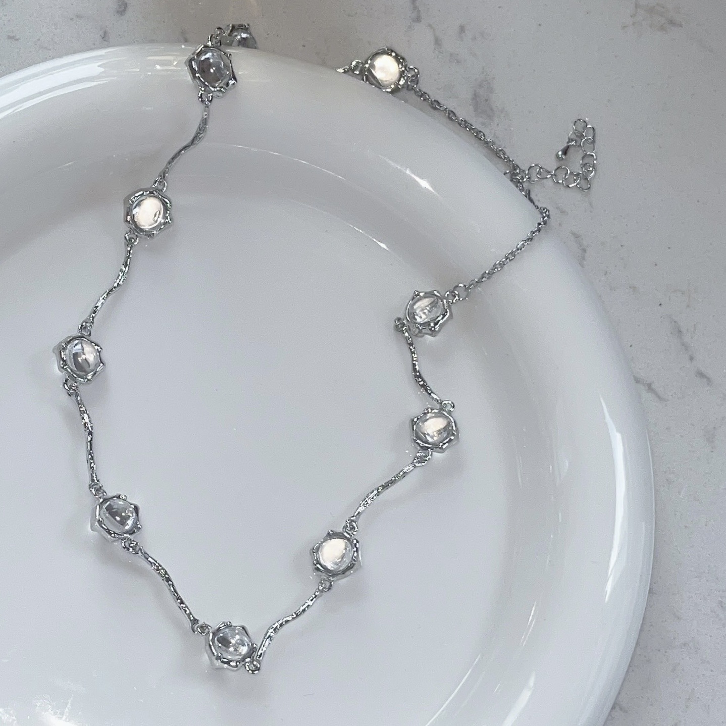 Fashion Solid Color Titanium Steel Choker Inlay Zircon Stainless Steel Necklaces