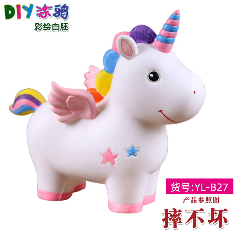 Gran vinilo yeso muñeca embrión blanco al por mayor puntada alcancía gran puntada artesanal DIY colorear blanco