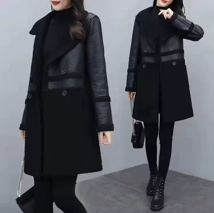 Демисезонный длинный тёплый костюм, пиджак, свободный крой, oversize