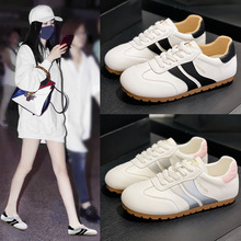 网红爆款小白鞋女2025春秋季新款百搭复古增高德训鞋女博肯休闲鞋