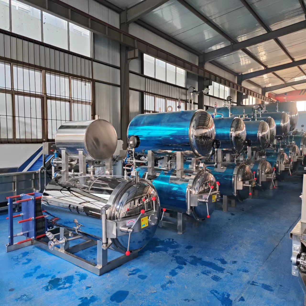 高温双层杀菌设备供应罐头食品杀菌设备商用牛奶杀菌设备