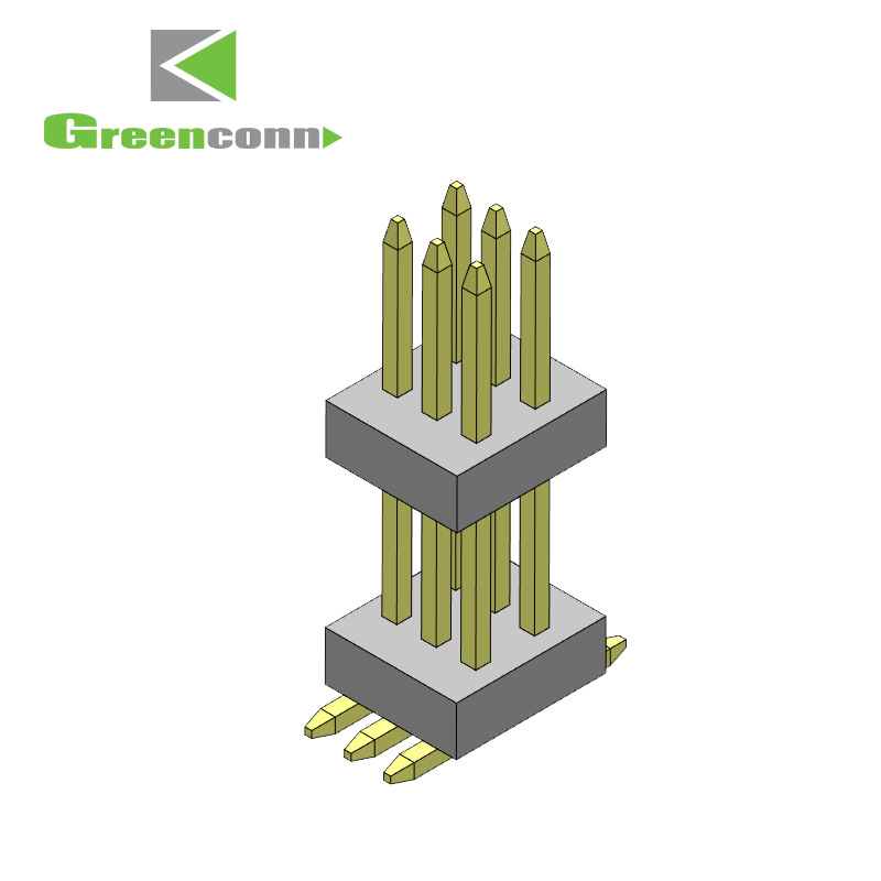 Greenconn连接器排针双排0.80间距折弯SMT 3P-50P排针连接器