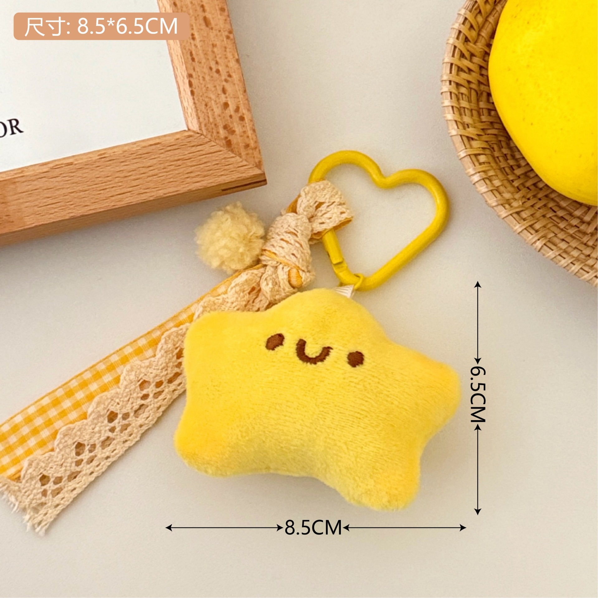 Nuevo lindo peluche de peludo llamado colgante de estrellas colgante bolsos de chicas colgante de joyas de muñecas de pentacos al por mayor