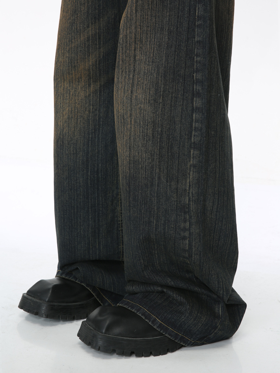 Ropa para hombre MTLCLOTHES | Jeans de Mezclilla Desgastados con Diseño Vintage de Bambú para las Cuatro Estaciones, Estilo Urbano y Moderno