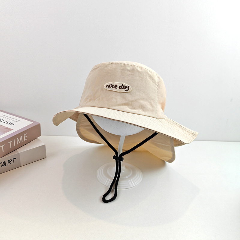 Sombrero de pescador para niños coreanos primavera y verano delgado gorra de cuello de secado rápido gorra de escalera para niños y niñas sombreros de escalera para proteger el sol
