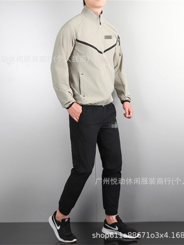 秋のスポーツとレジャースーツメンズ速乾性サイクリング朝ランニングトレーニング陸上競技フィットネスジッパージャケットトレーニング服