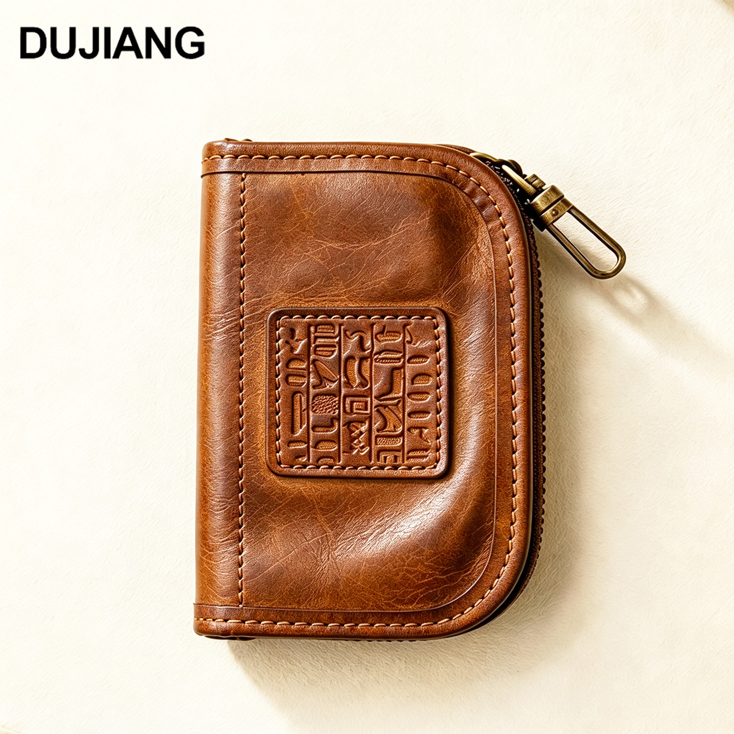 Cross-border handmade genuine leather key bag, vintage top-layer cowhide coin purse, multifunctional portable small hanging bag