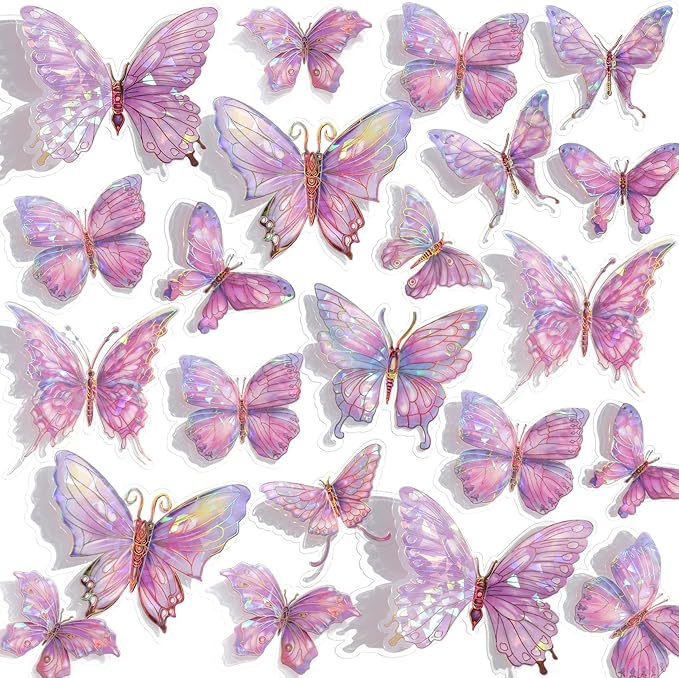 Laser Foil Butterfly Wall Stickers, Three-Dimensional Exquisite Vintage Decoration, Waterproof Pvc DIY Stickers for Bedroom Materials Laser Foil Butterfly Wall Stickers, Three-Dimensional Exquisite Vintage Decoration, Waterproof Pvc DIY Stickers for Bedroom Materials