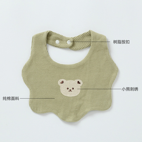 Baby pure cotton bib newborn neck saliva towel anti-vomiting pad towel bib rice bag male and female baby square towel double layer