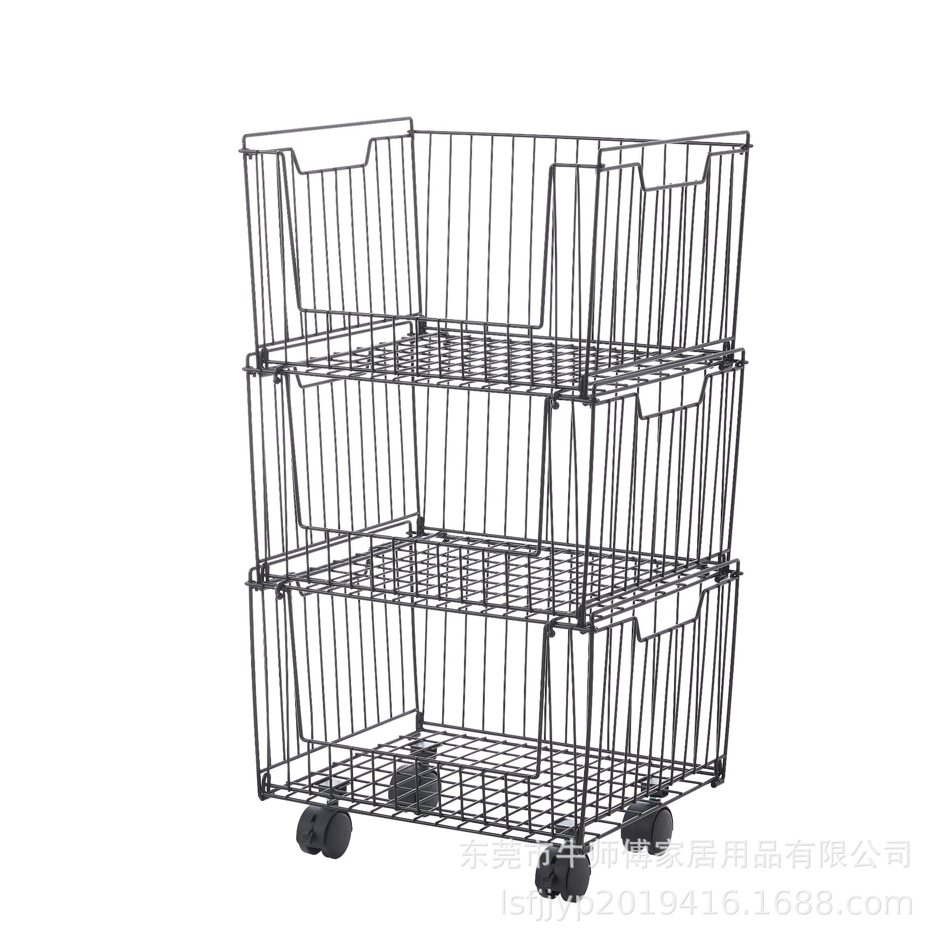Estante de frutas y verduras de cocina multifuncional, canasta de preparación de bocadillos de dormitorio, estante de almacenamiento de dormitorio, canasta de almacenamiento de hierro forjado, rueda universal