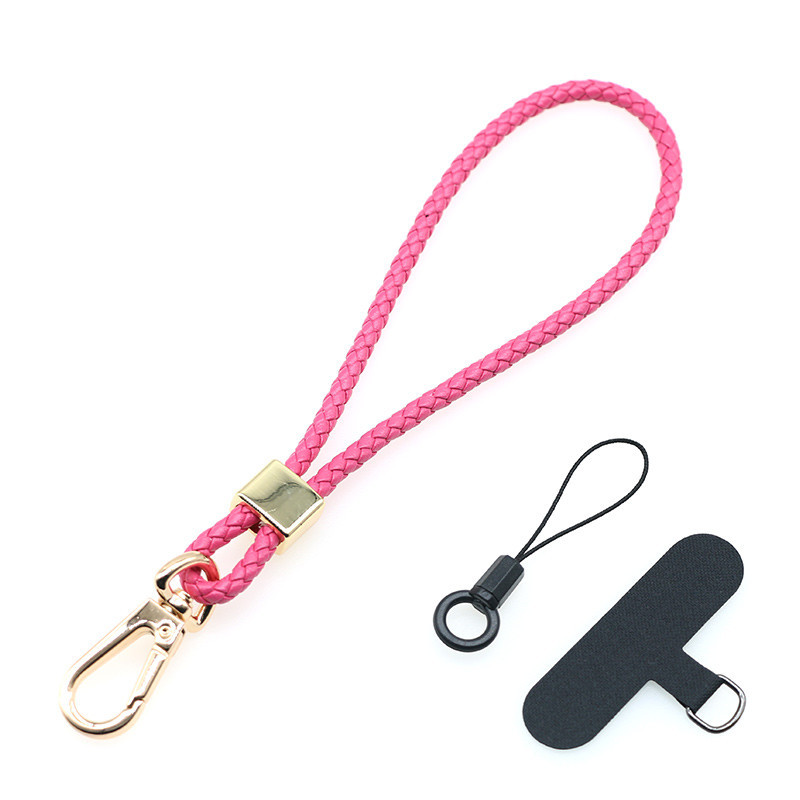 5MM de piel de oveja tejida junta de cordón de teléfono móvil de piel de vaca clip de teléfono móvil correa de la Cámara cuerda anti-perdido crossbody cuello cuerda