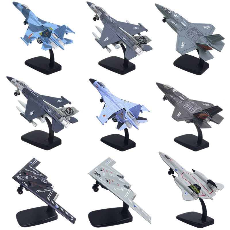 Stealth fighter B2 F16 SU35F35 alloy aircraft military model children's toy birthday gift decoration Stealth fighter B2 F16 SU35F35 alloy aircraft military model children's toy birthday gift decoration