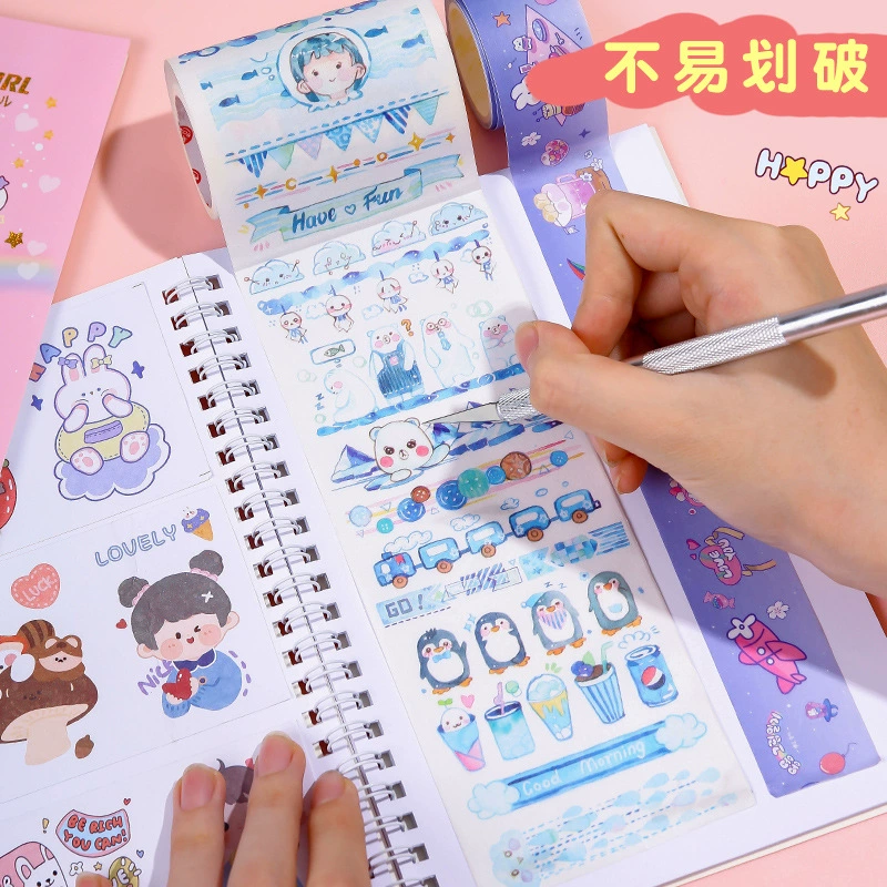 Double-Sided Spiral Notebook Set, 5 pcs A5, Thick Covers with Cute Sticker Sheets