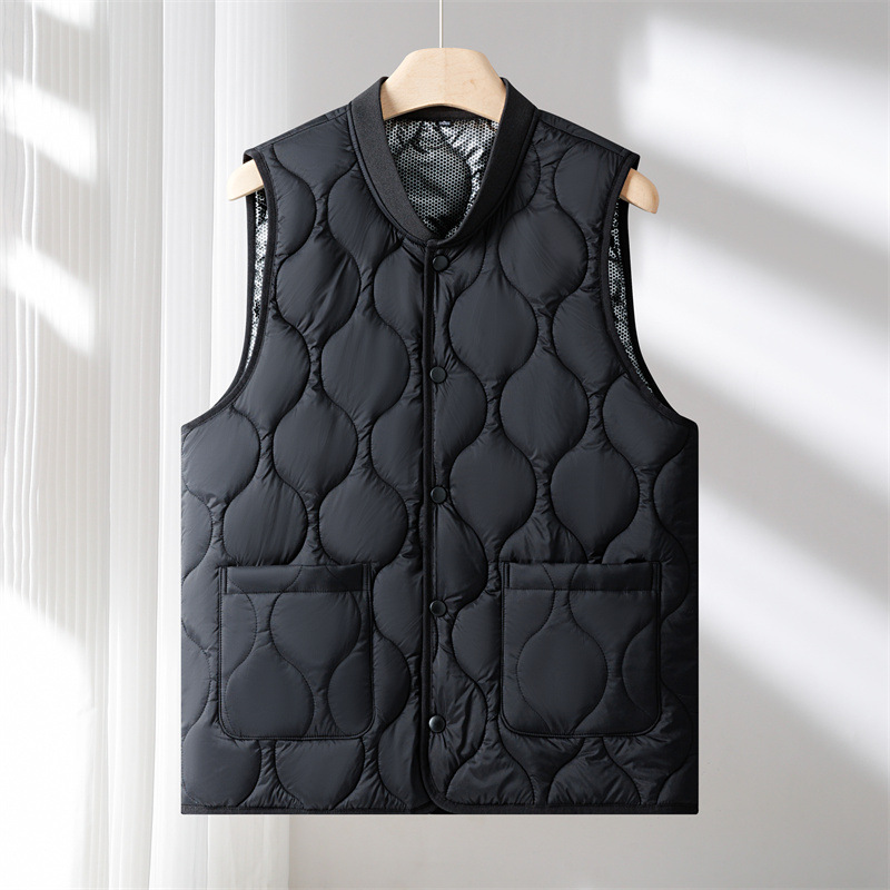 Practical autumn men's fashionable simple middle-aged and elderly winter far-infrared heating warm vest_voghion.com