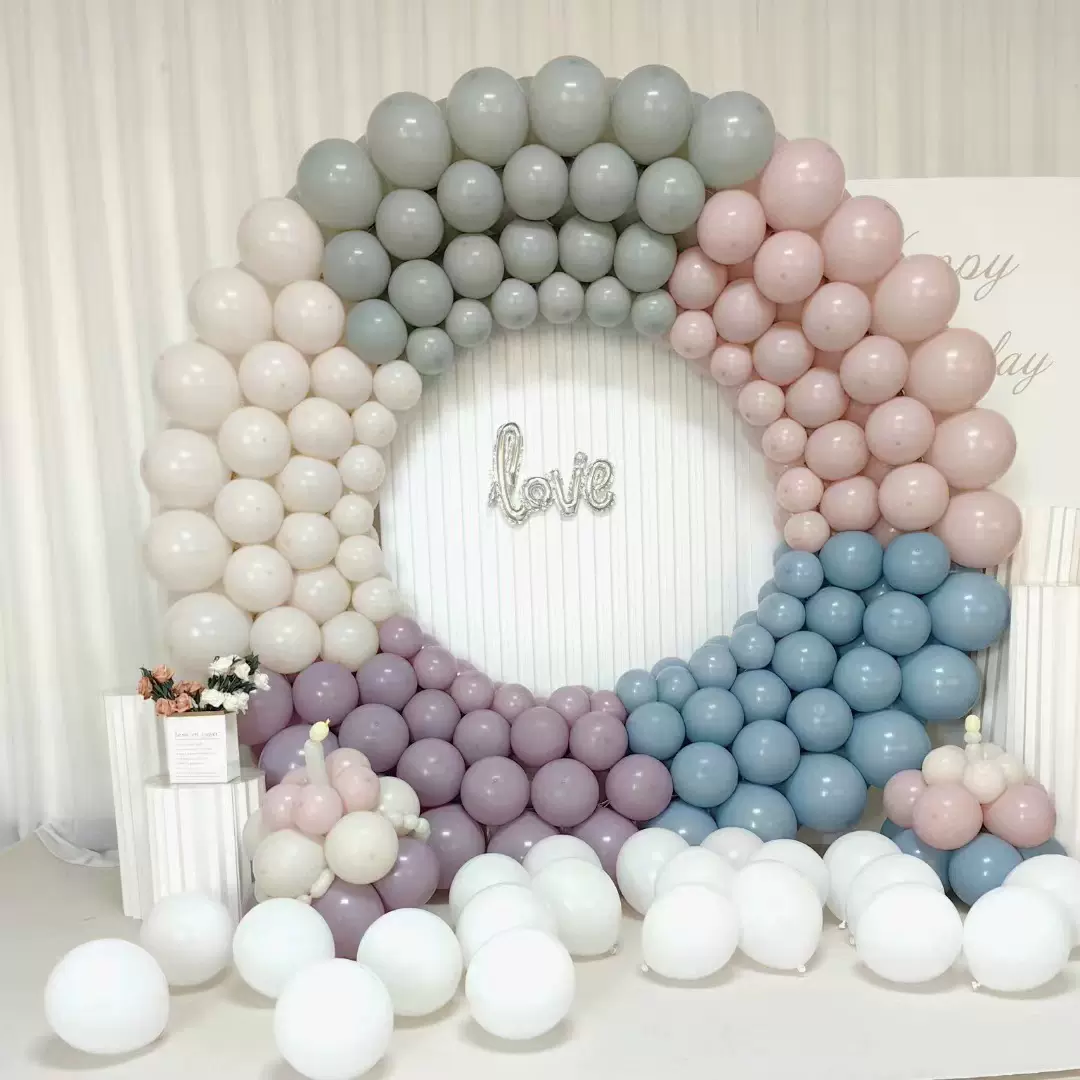 彤萱厂家批发新色系5寸复古烟雾蒙蒙系列婚礼派对生日跨境布置